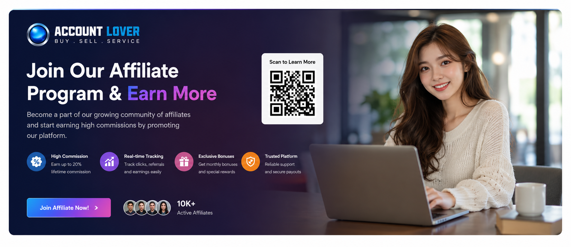 AccountLover promotional slider