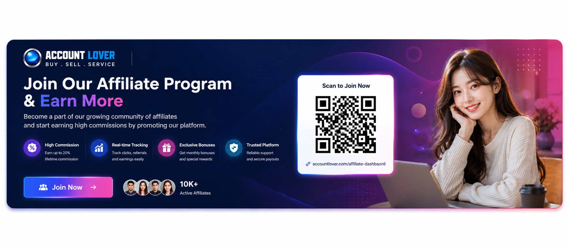 AccountLover promotional slider